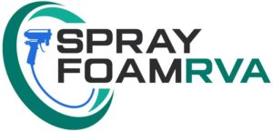Logo of Spray Foam RX with teal and green circular design elements.